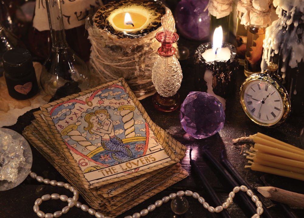 Postkarte "Magisches Stillleben mit Tarotkarten" Postkarte "Magisches Stillleben mit Tarotkarten"