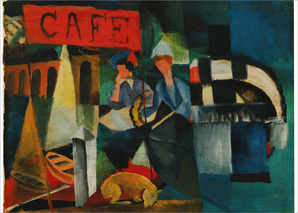 Kunstkarte August Macke "Zwei Damen im Café"