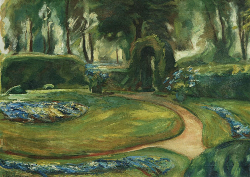 Kunstkarte Max Liebermann "Das Rondell im Heckengarten"