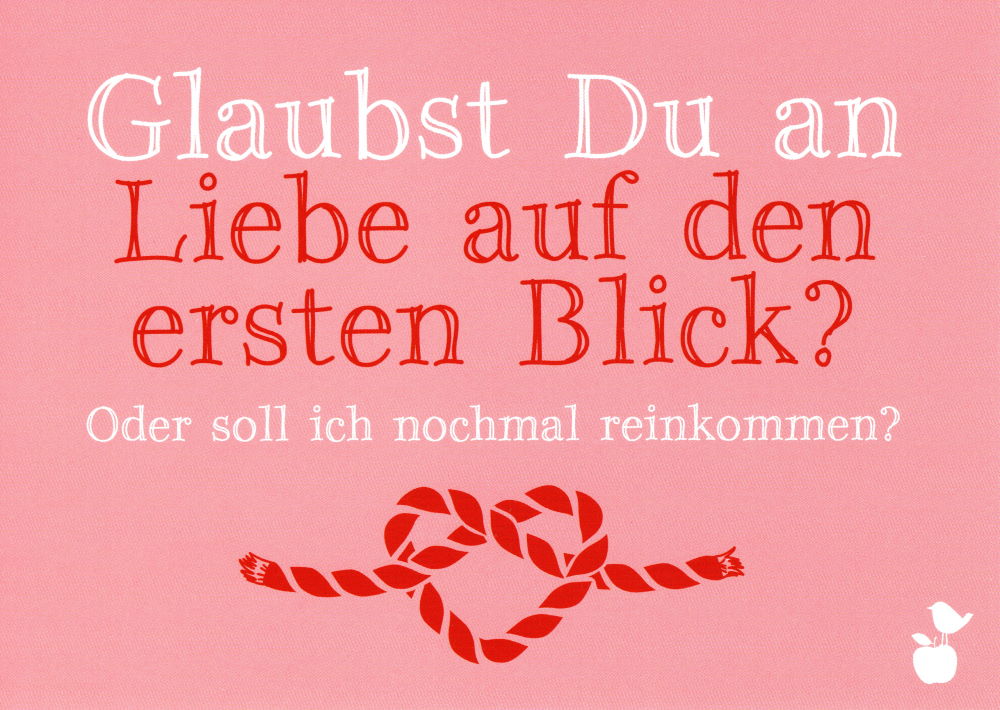 Postkarte "Glaubst Du an Liebe auf den ersten Blick?"