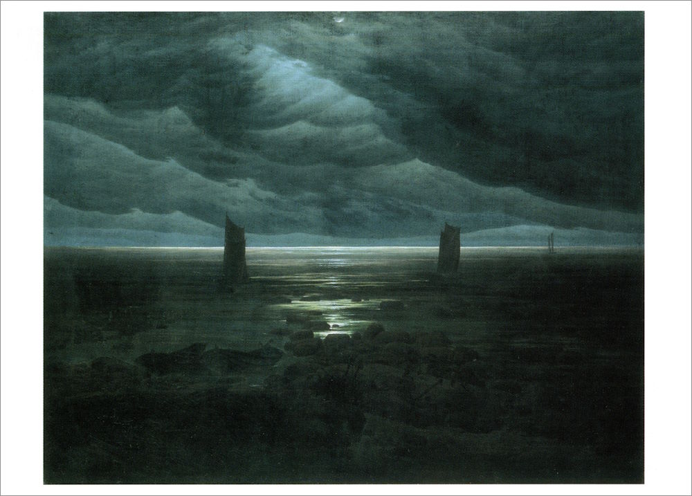 Kunstkarte Caspar David Friedrich "Meeresufer im Mondschein"