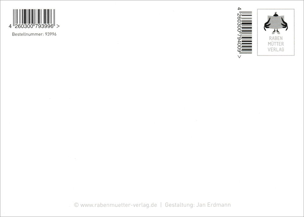 Postkarte "Unser Zuhause ist erfüllt von endloser Liebe und Dreckwäsche" (Rückseite)