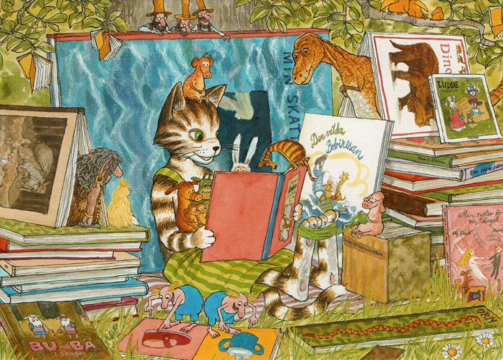 Postkarte "Pettersson und Findus: Findus liest" Postkarte "Pettersson und Findus: Findus liest"