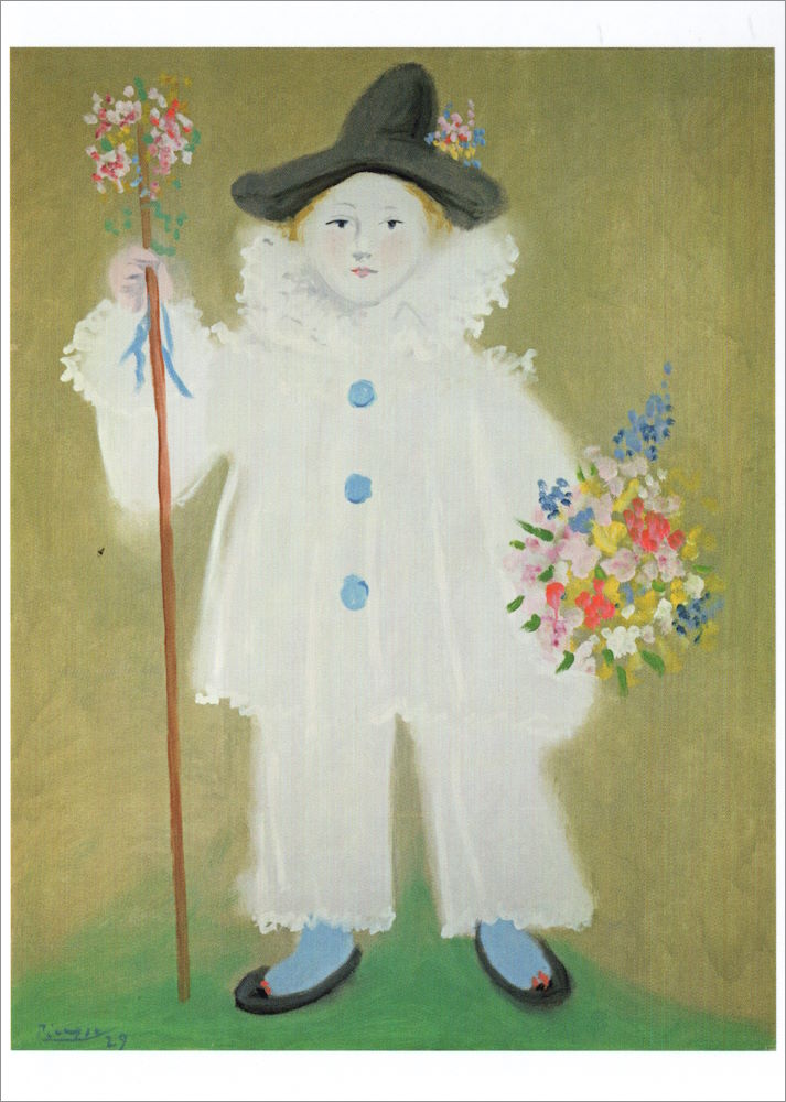 Kunstkarte Pablo Picasso "Portrait von Paul als Pierrot"