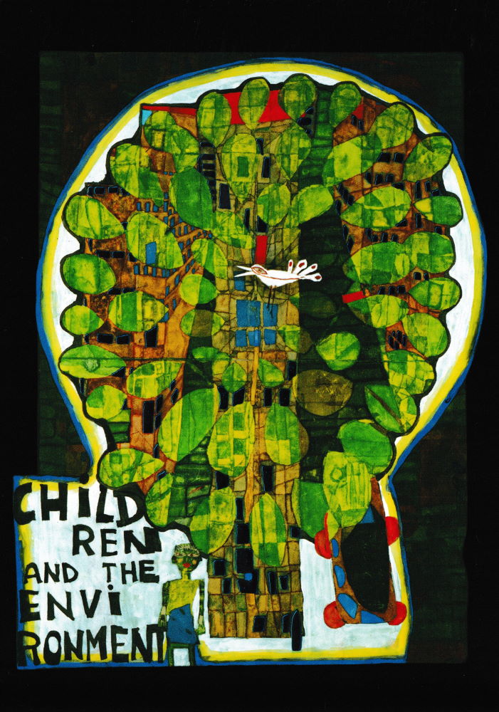 Kunstkarte Hundertwasser "CHILDREN AND THE ENVIRONMENT" Kunstkarte Hundertwasser "CHILDREN AND THE ENVIRONMENT"