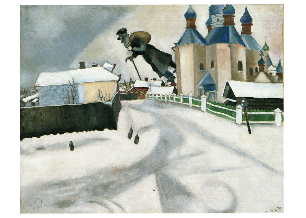 Kunstkarte Marc Chagall "Über Witebsk"
