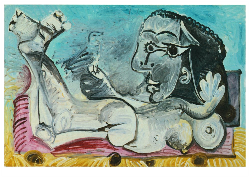 Kunstkarte Pablo Picasso "Nu couché à l'oiseau"