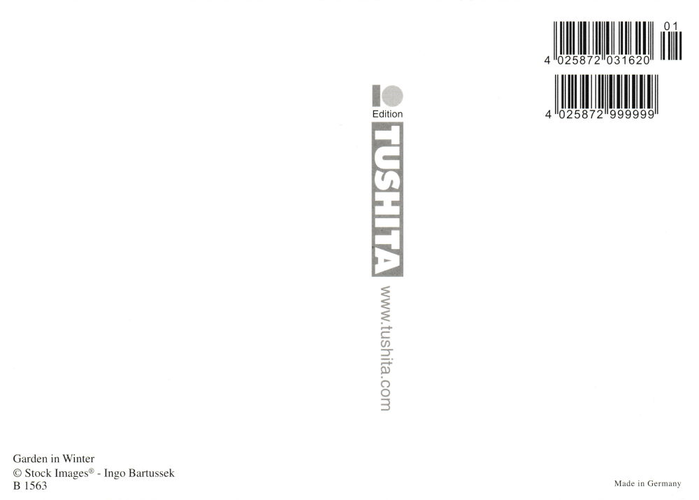 Postkarte "Blaumeise im Winter" (Rückseite)