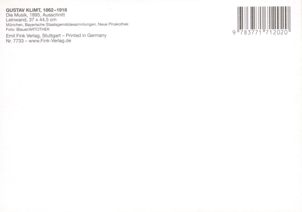 Kunstkarte Gustav Klimt "Die Musik (Ausschnitt)"