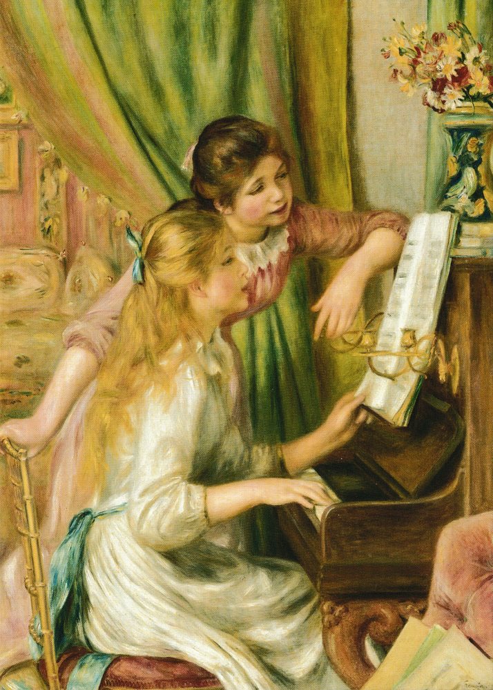 Kunstkarte Pierre Auguste Renoir "Mädchen am Klavier" Kunstkarte Pierre Auguste Renoir "Mädchen am Klavier"