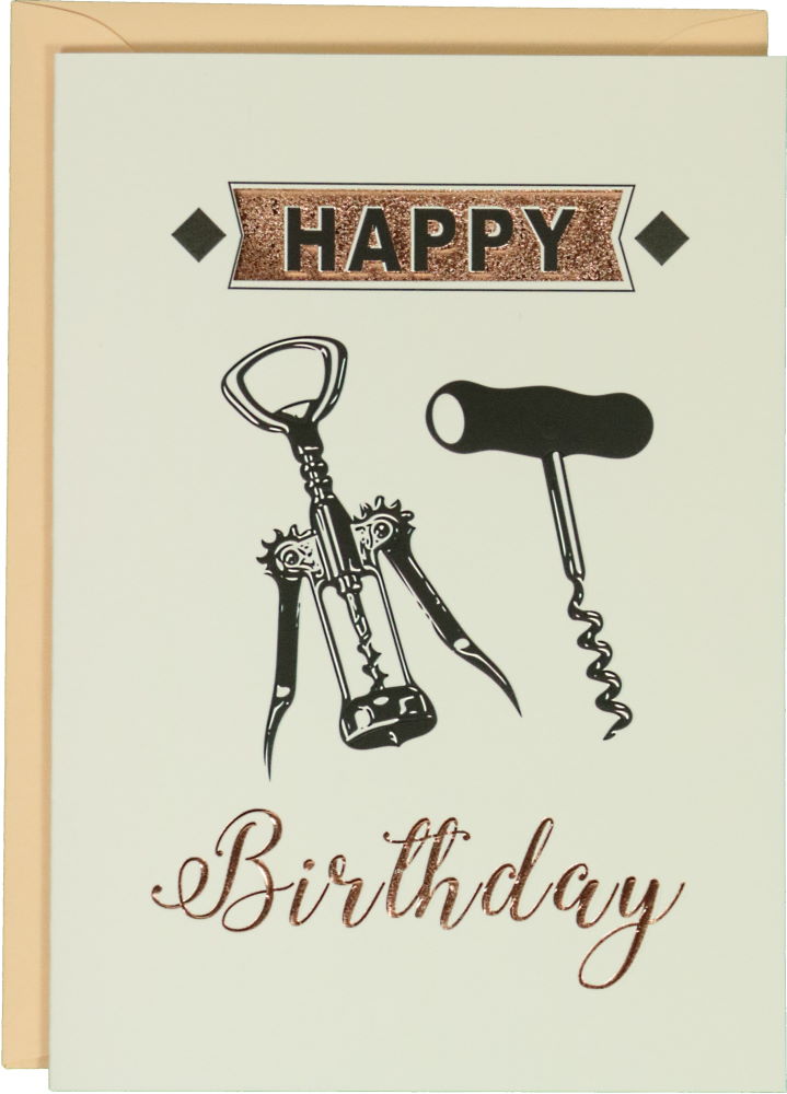 Glückwunschkarte Geburtstag: Donna May Happy Birthday - Let's open the wine!