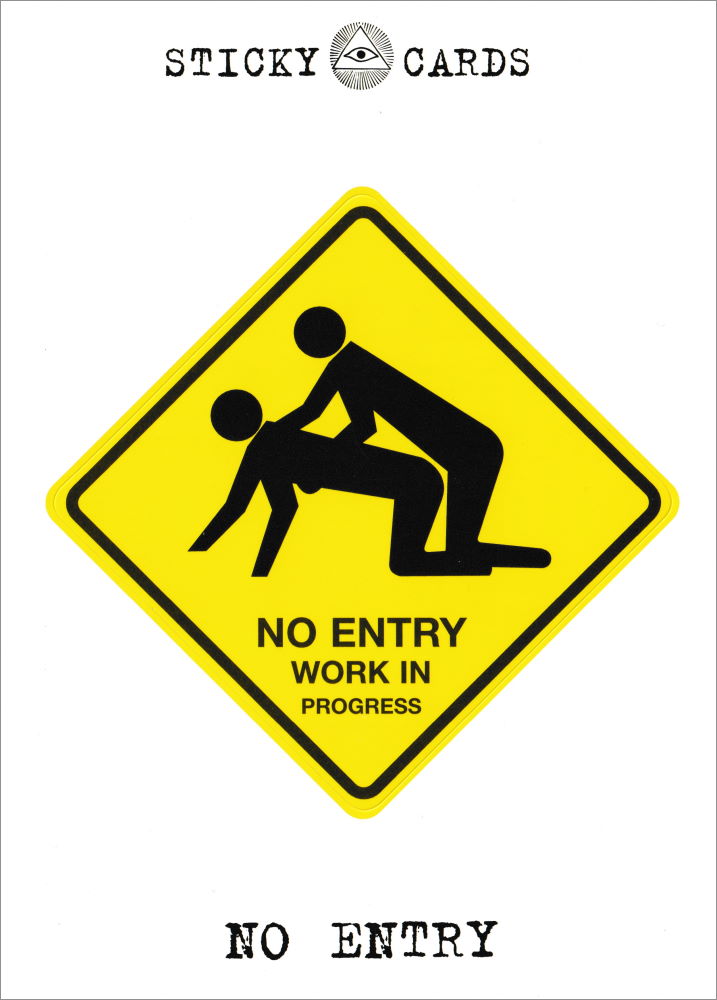 Sticker-Postkarte "No Entry - Work in Progress"