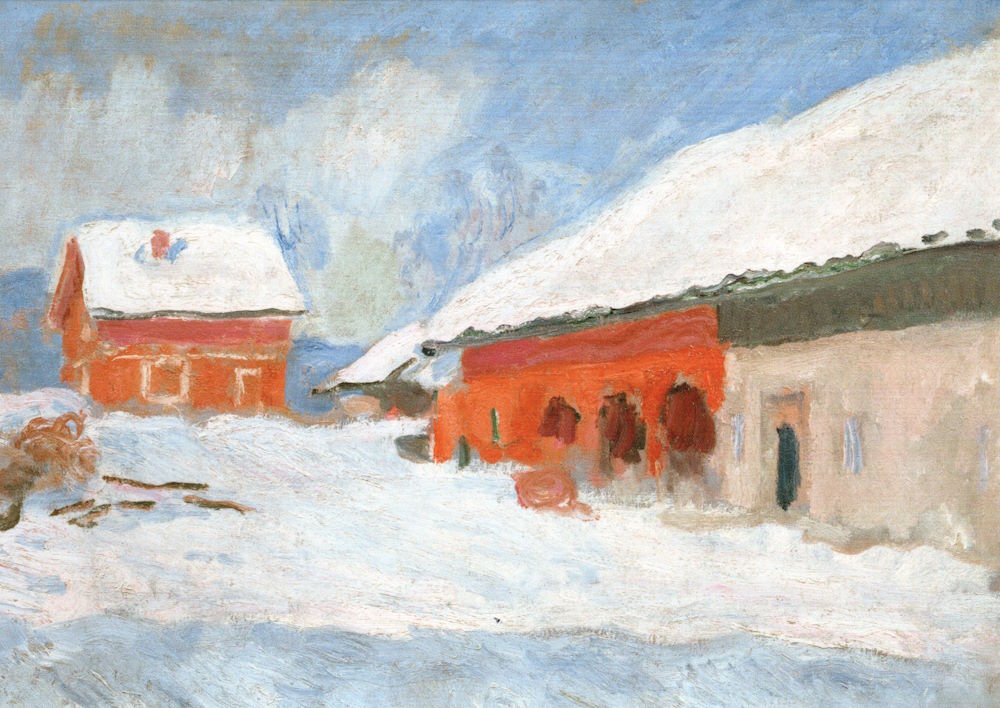 Kunstkarte Claude Monet "Die roten Häuser in Björnegaard"