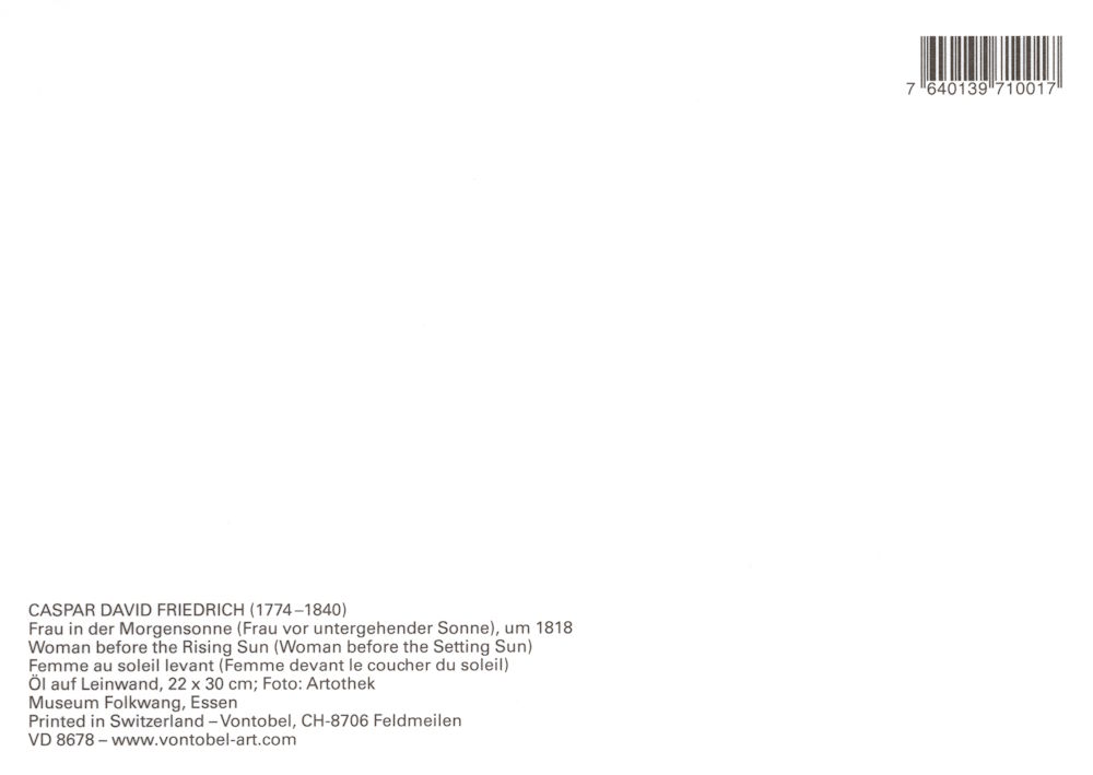 Kunstkarte Caspar David Friedrich "Frau in der Morgensonne"