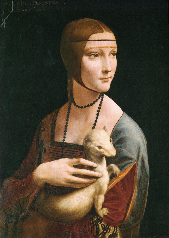 Kunstkarte Leonardo da Vinci "Dame mit dem Hermelin"