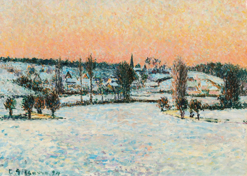Kunstkarte Camille Pissarro "Schneelandschaft, Eragny, abends" Kunstkarte Camille Pissarro "Schneelandschaft, Eragny, abends"
