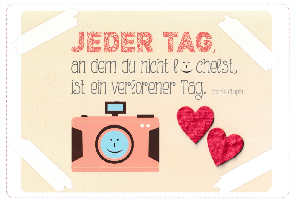 Grußkarte mit Blumensamen "Jeder Tag, an dem du nicht lächelst, ist ..." Grußkarte mit Blumensamen "Jeder Tag, an dem du nicht lächelst, ist ..."