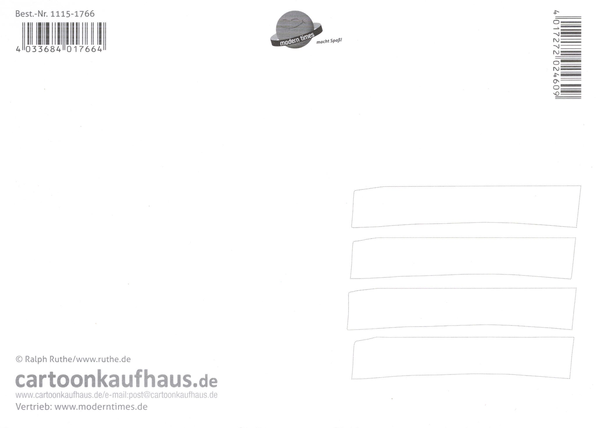 Postkarte Ralph Ruthe "Der Typ hat angefangen." (Rückseite)
