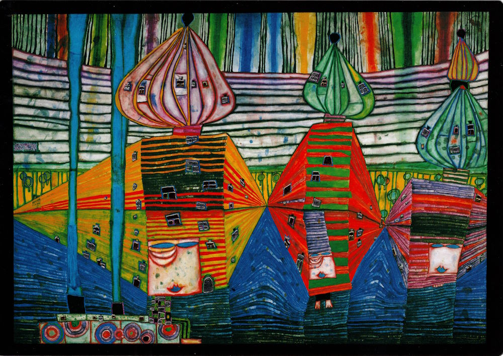 Kunstkarte Hundertwasser "Emersion de la Troisieme Peau"