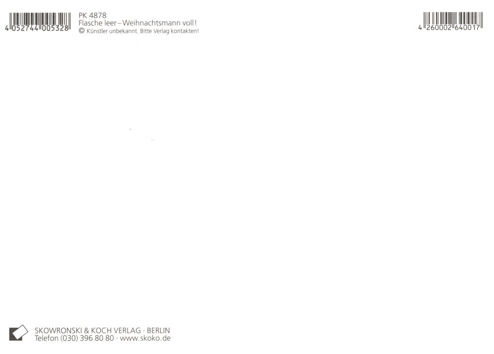 Postkarte "Fröhliche Weihnachten!" (Rückseite)