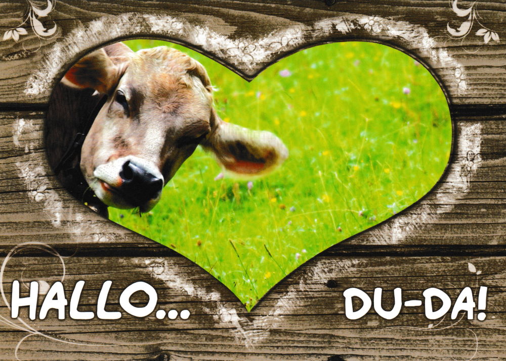 Postkarte "Wiesenglück: Hallo... Du-Da!"