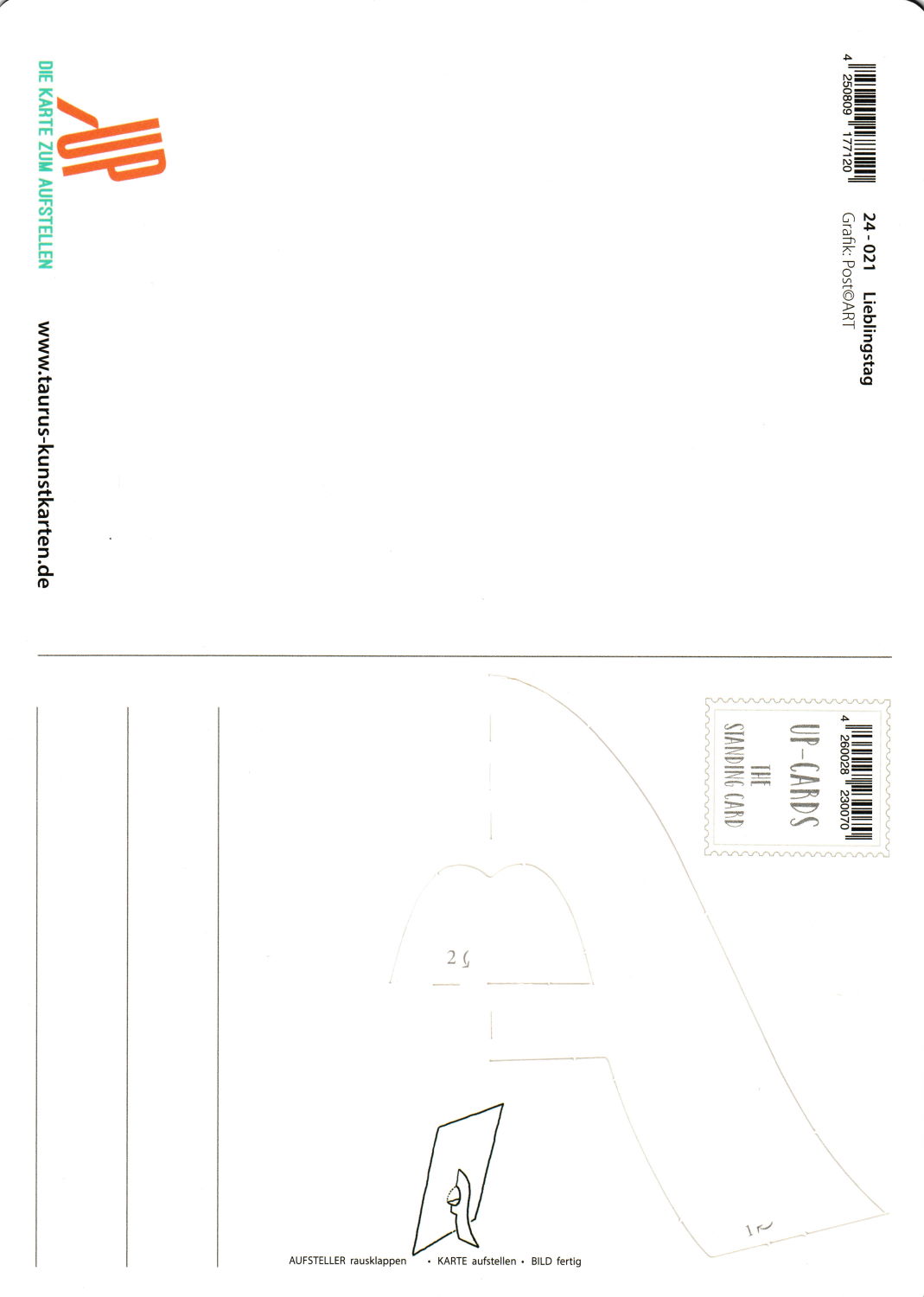 Up-Card - Die Karte zum Aufstellen "Heute ist mein Lieblingstag" (Rückseite)