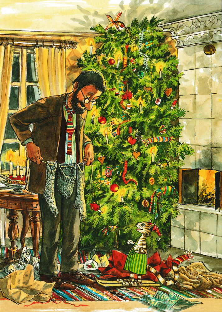 Postkarte "Pettersson und Findus: Weihnachtsbescherung mit Findus" Postkarte "Pettersson und Findus: Weihnachtsbescherung mit Findus"