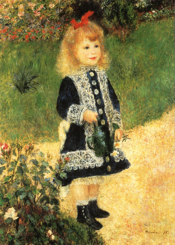 Kunstkarte Pierre Auguste Renoir "Mädchen mit Giesskanne"