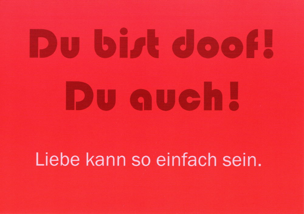 Postkarte "Du bist doof! Du auch!"