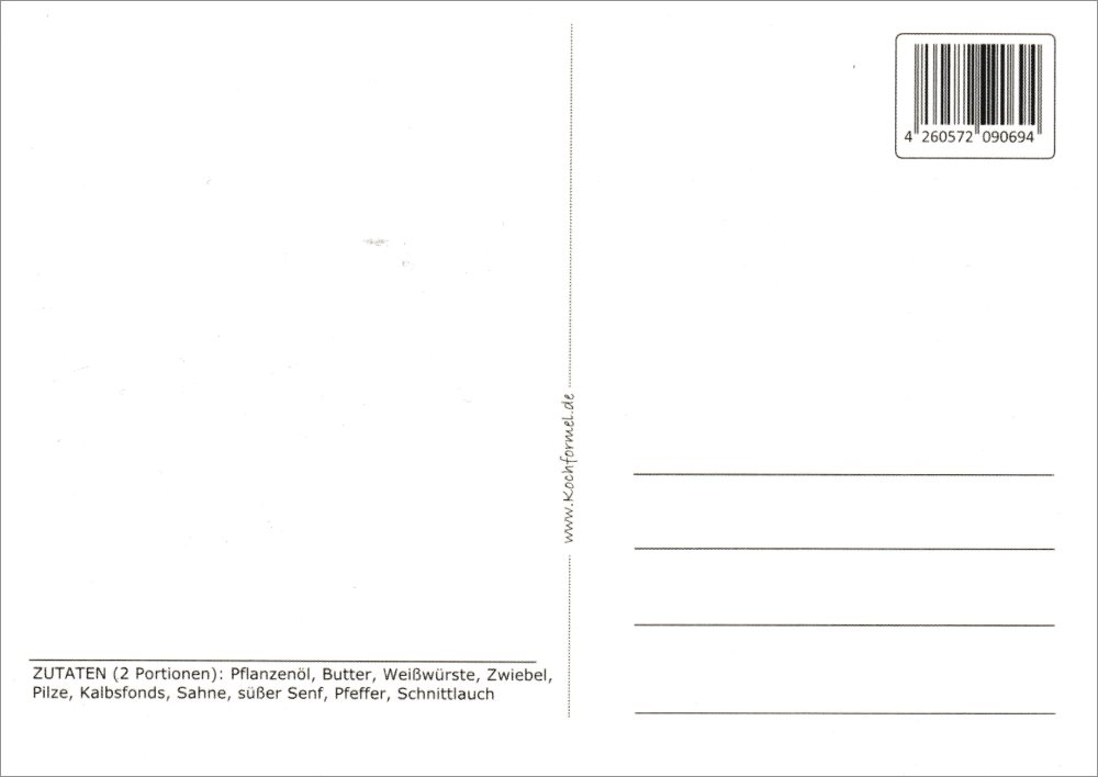 Rezept-Postkarte "Bayrische Küche: Weißwurstragout"