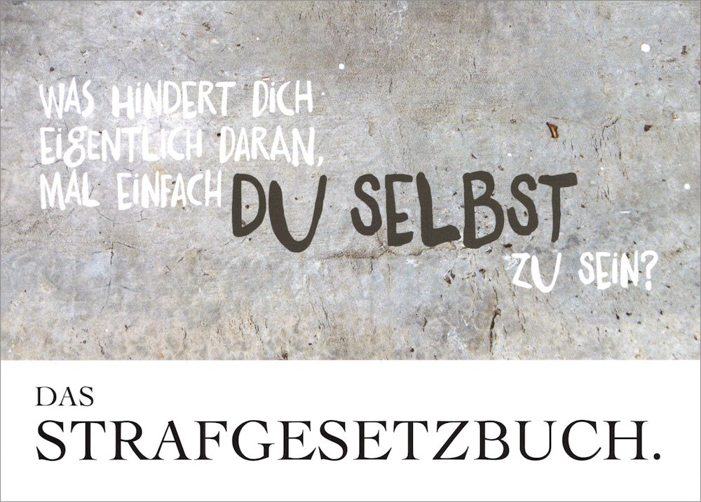 Postkarte "Was hindert Dich eigentlich daran, mal einfach ..." Postkarte "Was hindert Dich eigentlich daran, mal einfach ..."