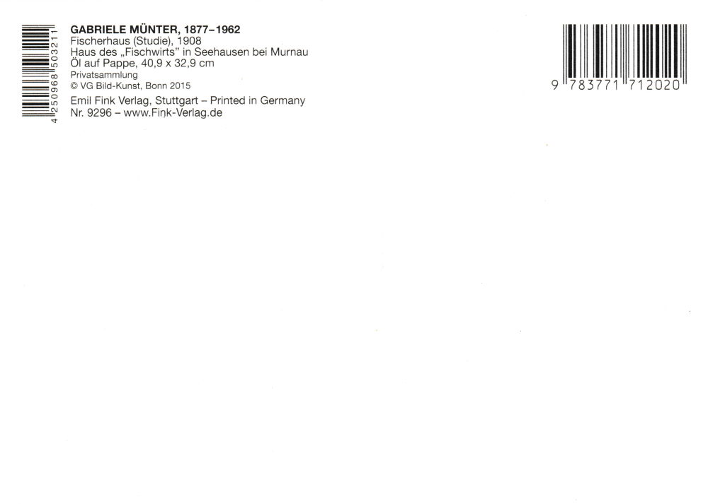 Kunstkarte Gabriele Münter "Fischerhaus (Studie)"