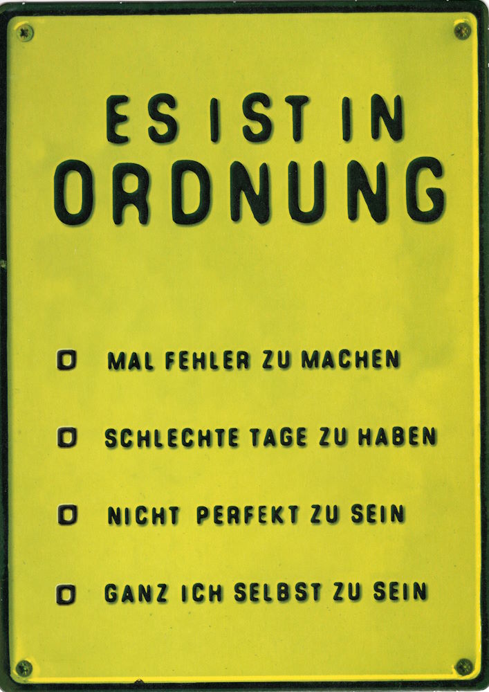 Up-Card - Die Karte zum Aufstellen "Es ist in Ordnung"