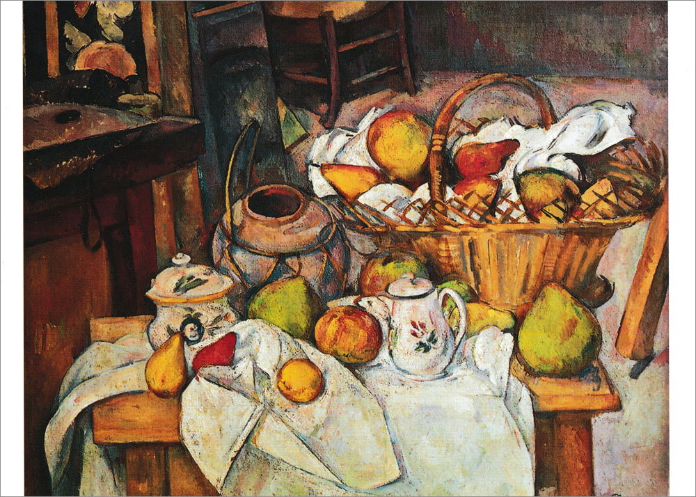 Kunstkarte Paul Cézanne "Stillleben mit Früchtekorb"