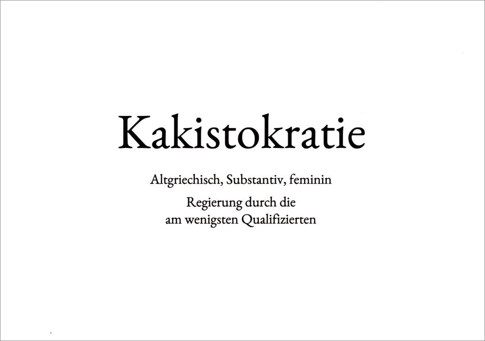 Wortschatz-Postkarte "Kakistokratie" Wortschatz-Postkarte "Kakistokratie"