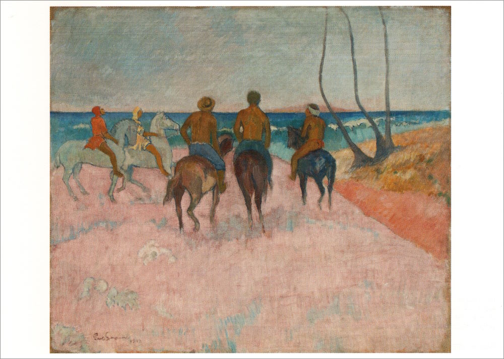 Kunstkarte Paul Gauguin "Reiter am Strand"