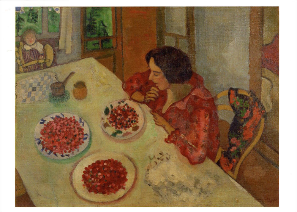 Kunstkarte Marc Chagall "Erdbeeren oder Bella und Ida am Tisch" Kunstkarte Marc Chagall "Erdbeeren oder Bella und Ida am Tisch"
