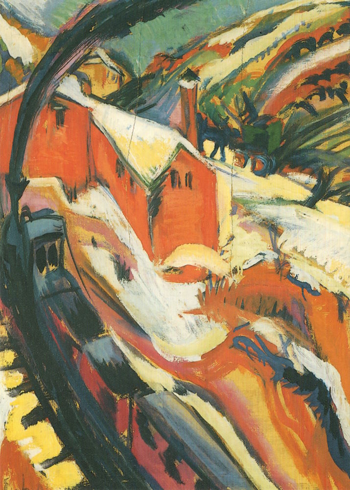 Kunstkarte Ernst Ludwig Kirchner "Eisenbahn im Taunus"