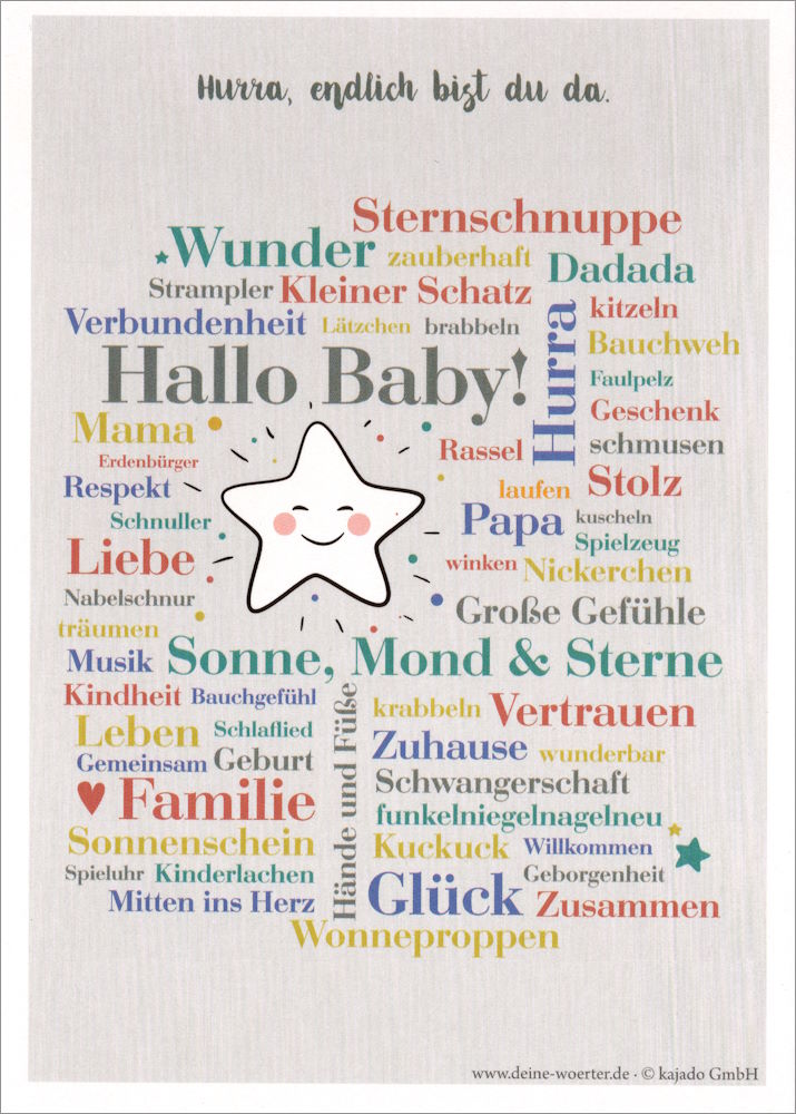 Postkarte "Hallo Baby"