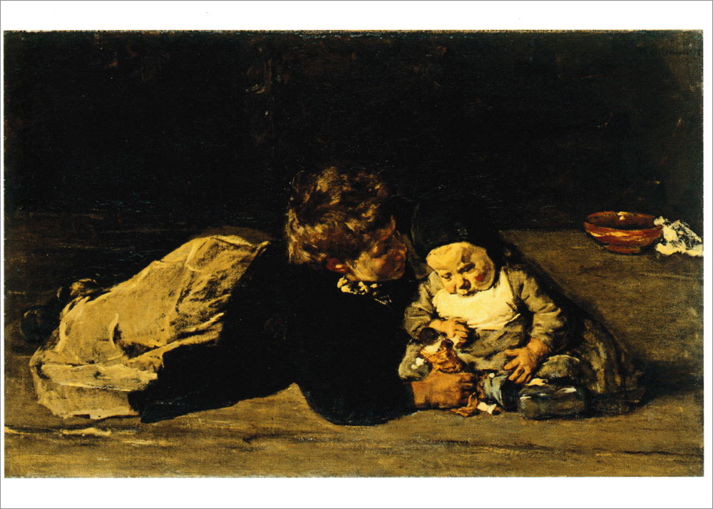 Kunstkarte Max Liebermann "Geschwister (Spielende Kinder)" Kunstkarte Max Liebermann "Geschwister (Spielende Kinder)"