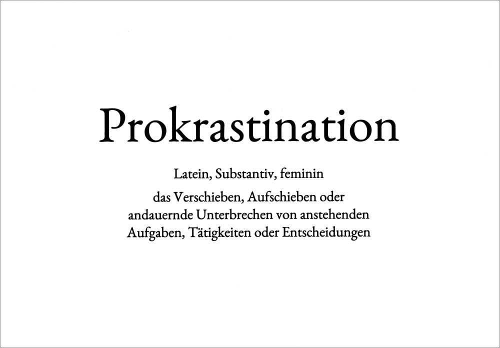 Wortschatz-Postkarte "Prokrastination" Wortschatz-Postkarte "Prokrastination"