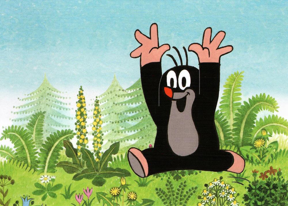 Postkarte "Der kleine Maulwurf macht Freudensprünge" Postkarte "Der kleine Maulwurf macht Freudensprünge"
