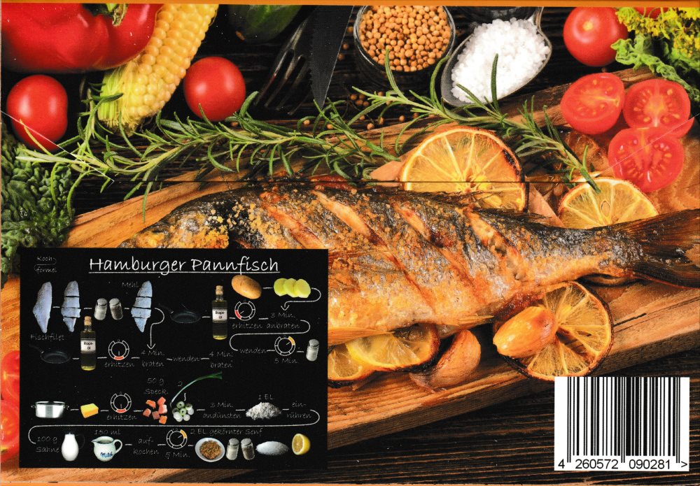 Komplett-Set "Fischgerichte auf 12 Rezept-Postkarten"