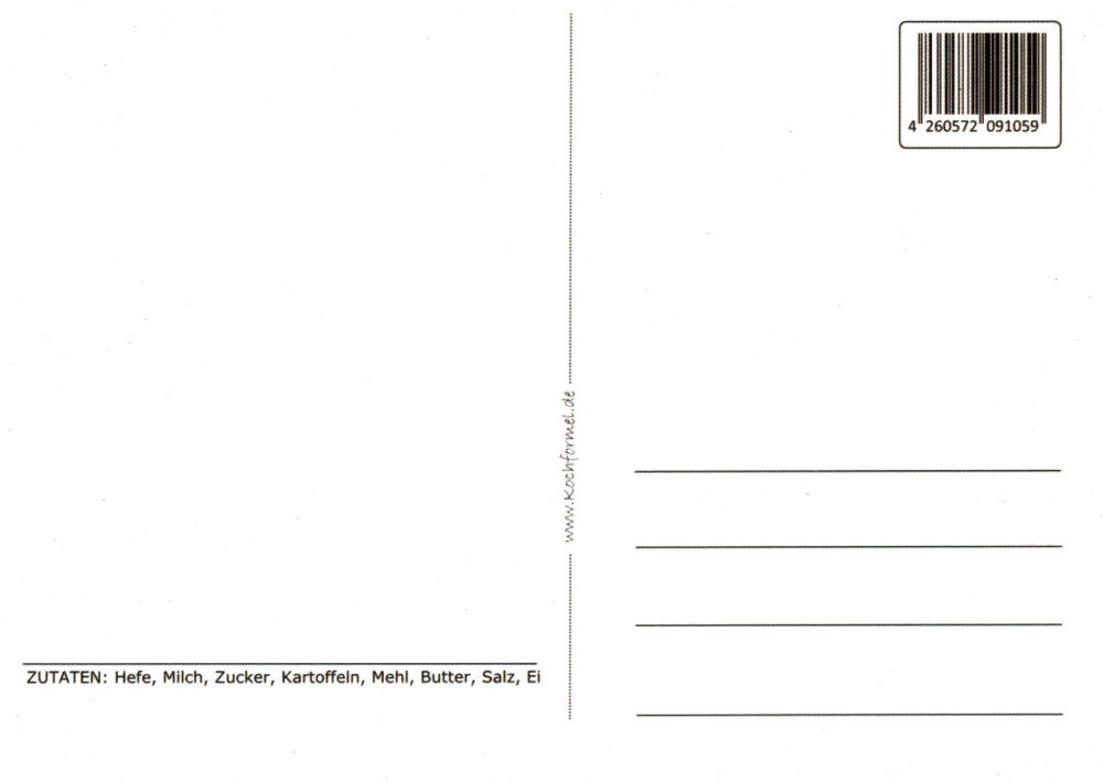 Rezept-Postkarte "Nordrhein-Westfälische Küche: Siegerländer Riewekooche" (Rückseite)