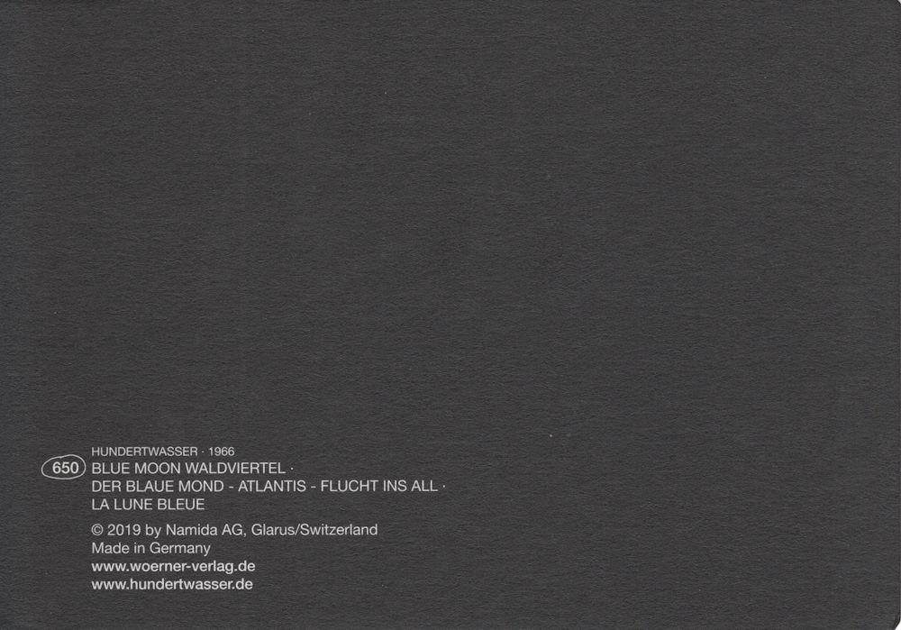Kunstkarte Hundertwasser "Der blaue Mond - Atlantis"