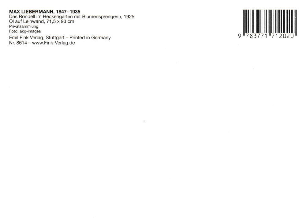 Kunstkarte Max Liebermann "Blumensprengerin im Wannseegarten"