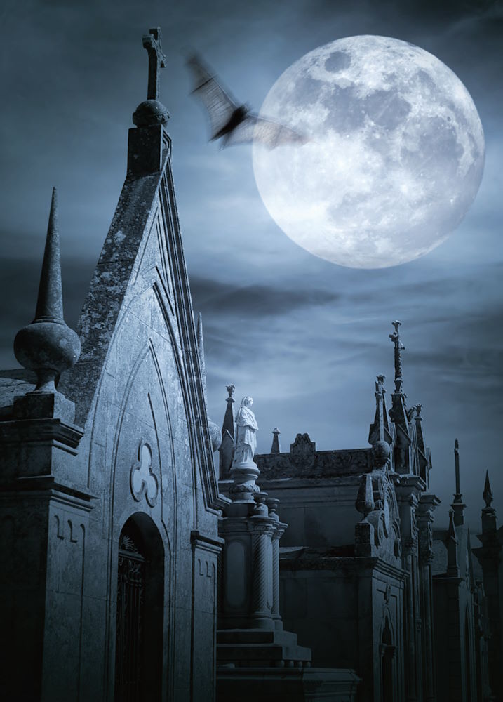 Postkarte "Friedhof bei Nacht" Postkarte "Friedhof bei Nacht"