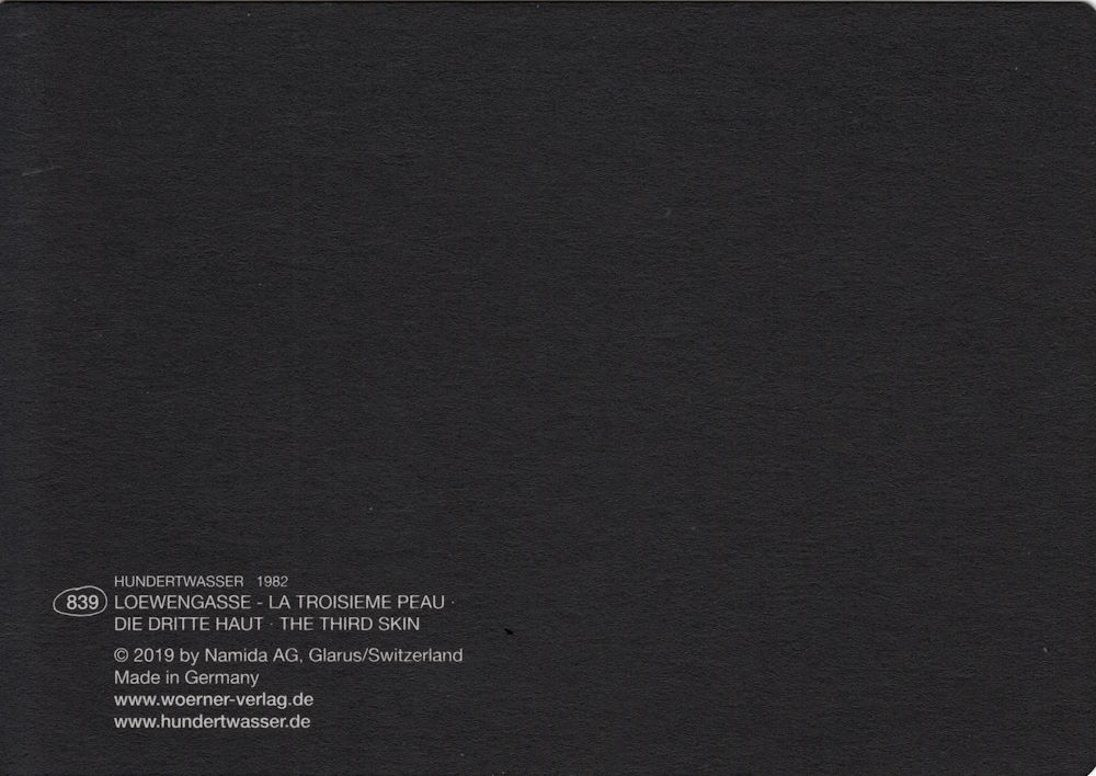 Kunstkarte Hundertwasser "Loewengasse - Die dritte Haut"