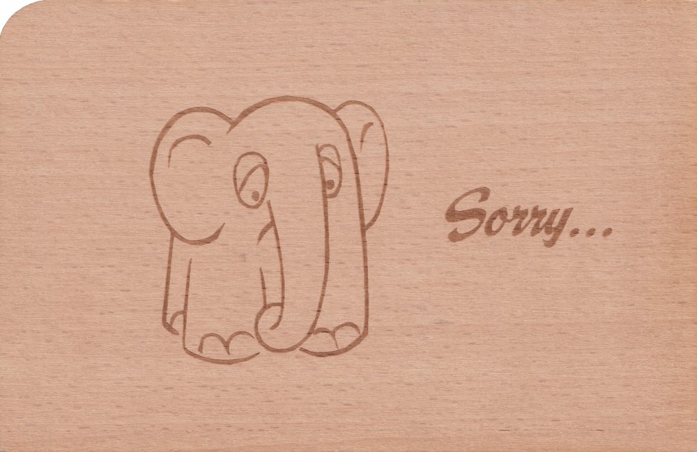 Holzpostkarte "Sorry..."