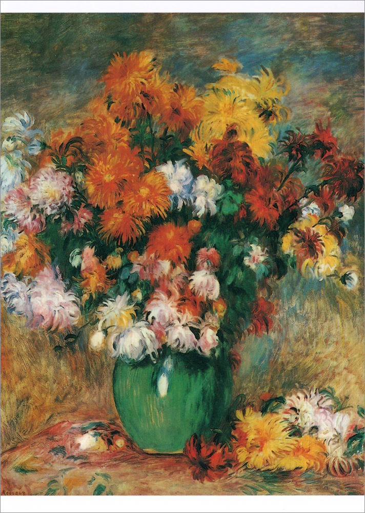 Kunstkarte Pierre Auguste Renoir "Vase mit Chrysanthemen"